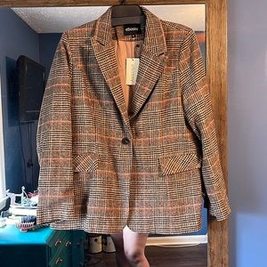Plaid chic blazer never worn, tags